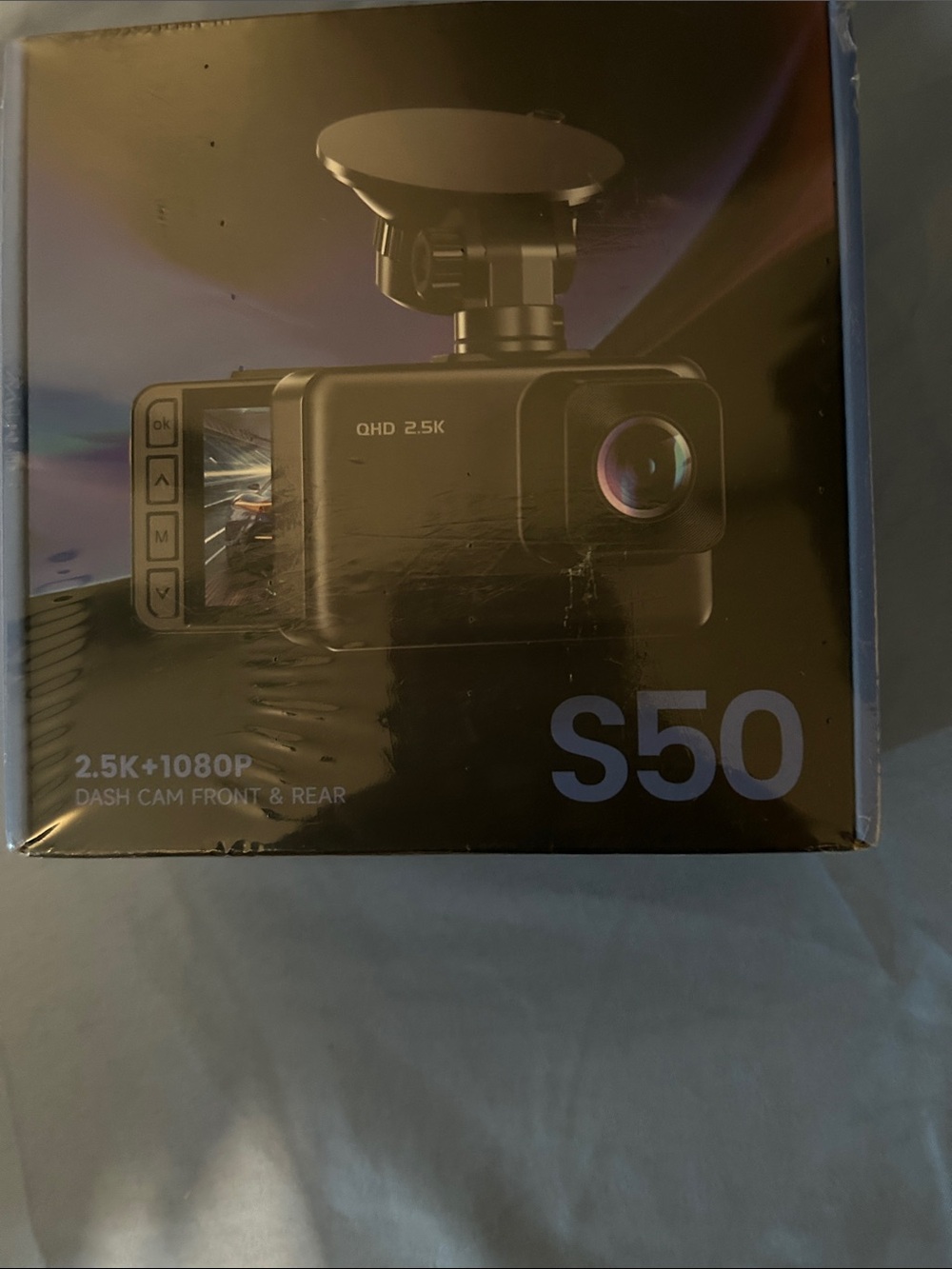 S50 2.5K+1080P Black Dash Camera - Front & Rear Recording
